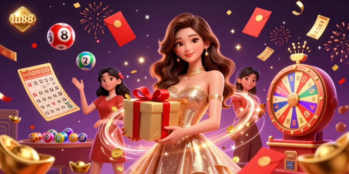 Experience the excitement of gambling at lu88 with a stunning visual of a vibrant casino scene.