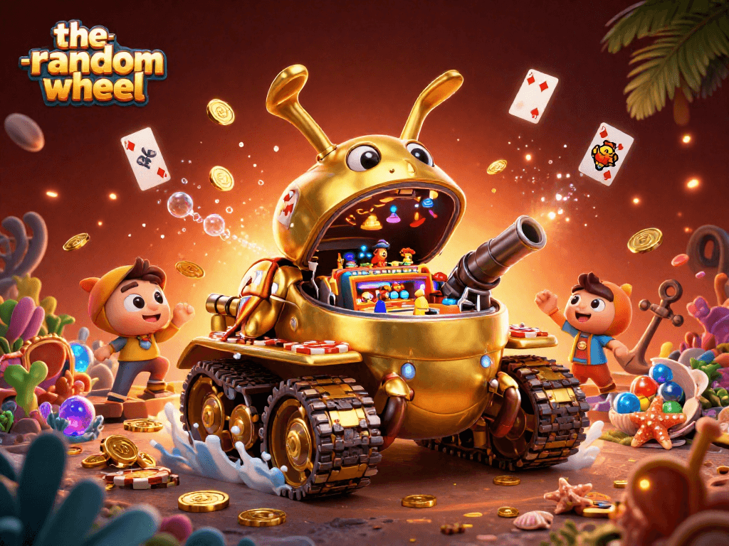 Experience the-random-wheel with a vibrant 3D casino illustration showcasing an explosive gaming scene.