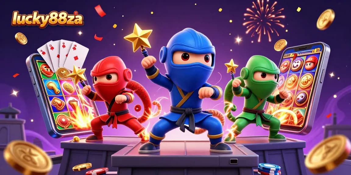 Engage with lucky88za through colorful slot game visuals and dynamic chameleon characters.