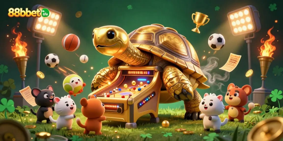 Experience thrilling gaming at 88bbet life with a vibrant casino scene and action-packed elements.