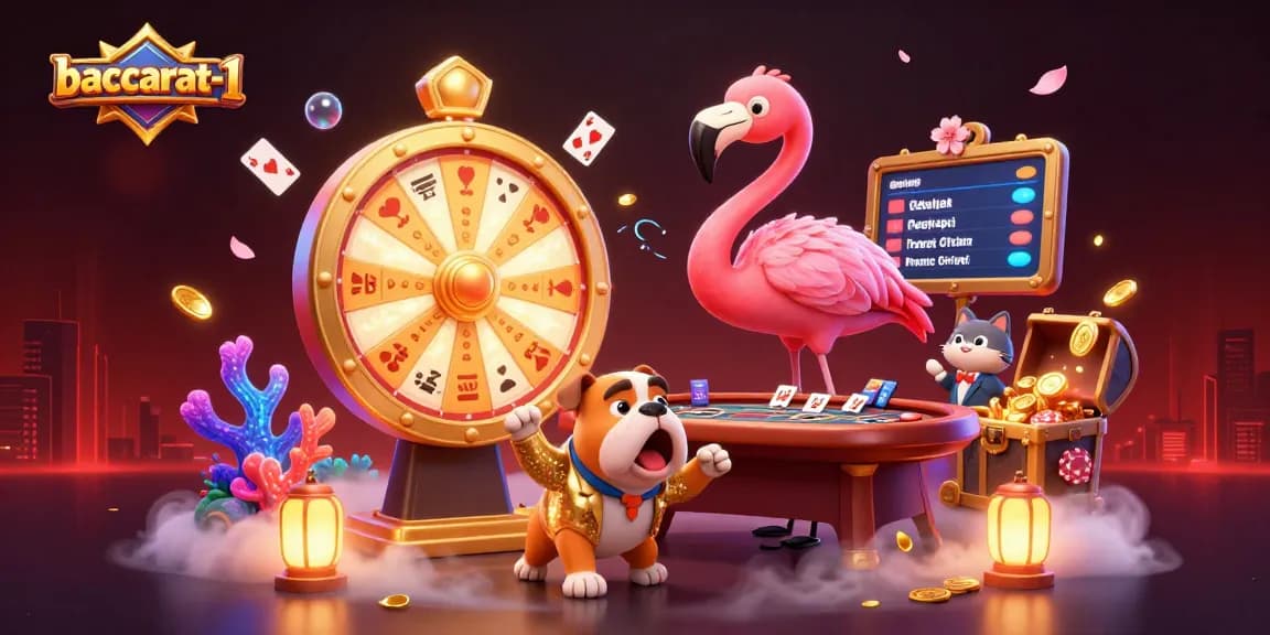 Baccarat-1 engages players with thrilling betting action featuring a vibrant casino scene.