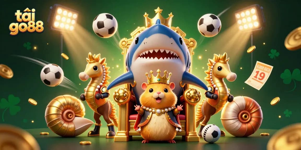 Engage in thrilling gameplay with tải go88, featuring a golden hamster king and dynamic sports elements in 3D.