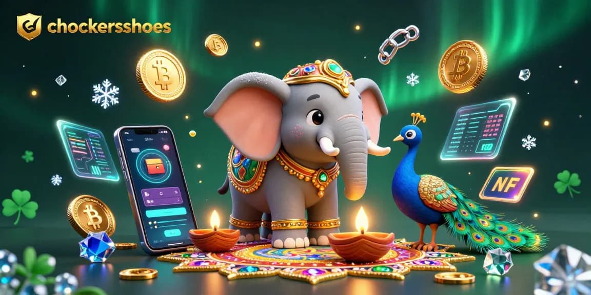 Experience immersive gaming with chockersshoes in vibrant casino-themed artwork featuring stylish 3D elements.