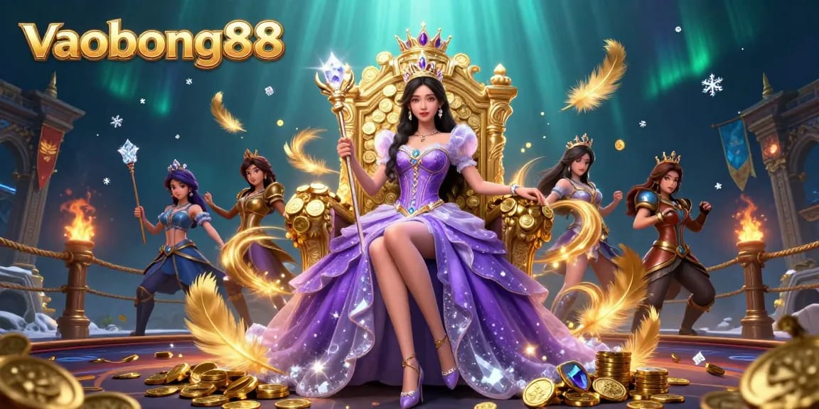 Experience vaobong88 with a stunning princess illustration and casino excitement.