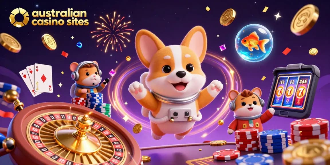 Experience the thrill of australian casino sites in this vibrant space-themed casino illustration.