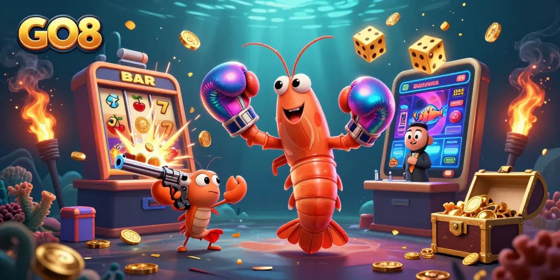 Experience the excitement of GO8 casino games with vibrant characters and jackpot-winning themes.