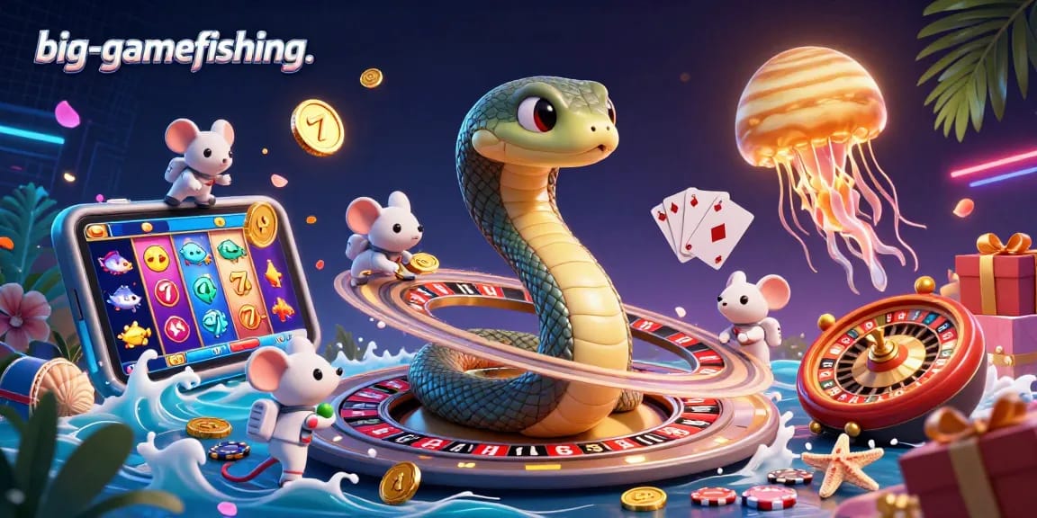Spin to win with big-gamefishing in this vibrant underwater casino scene showcasing thrilling gameplay.