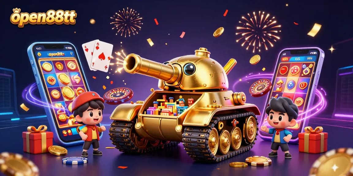 Experience the excitement of open88tt with a golden beetle tank casino and vibrant gaming elements!