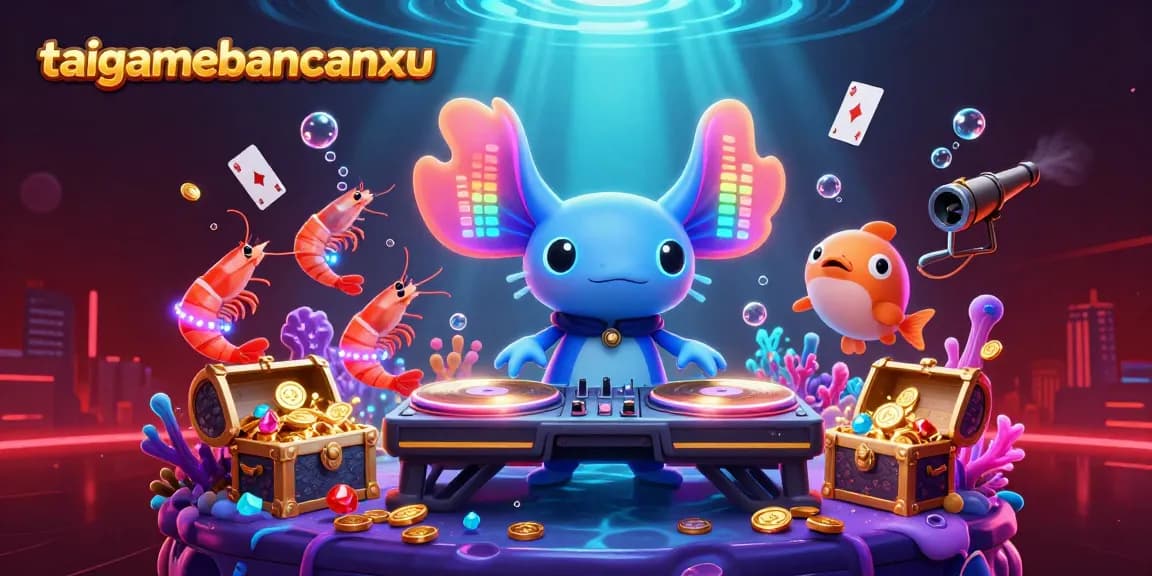 Engage with taigamebancaanxu featuring a vibrant casino-themed underwater party scene.