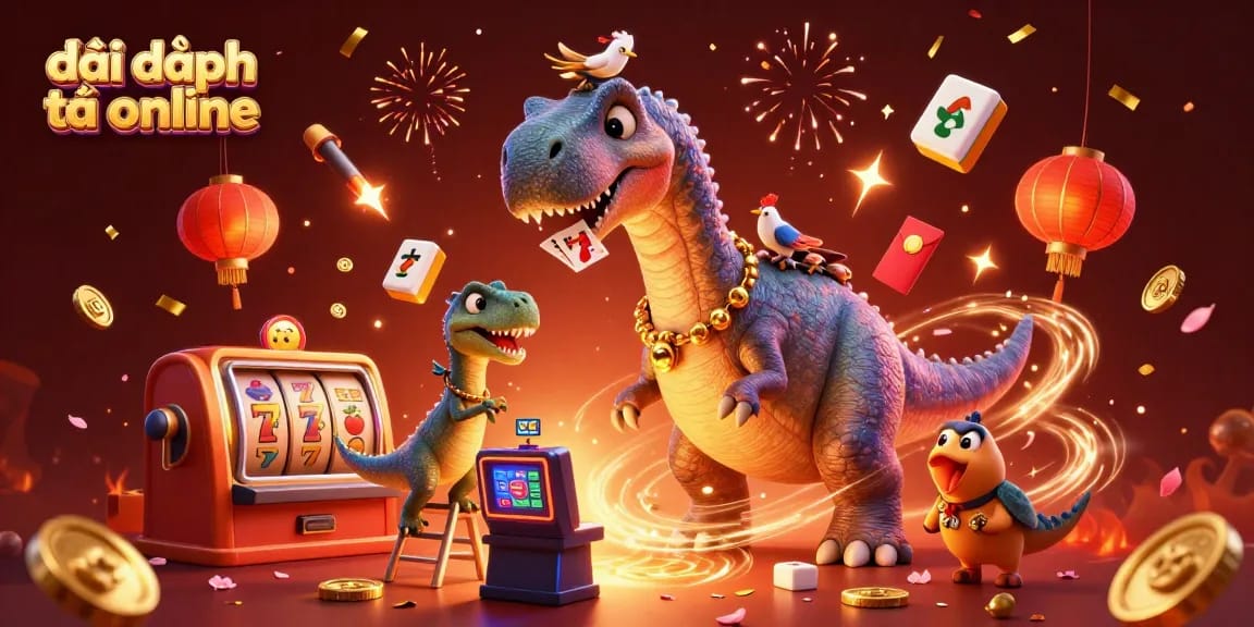 Spin big wins with đại phát tài online in a vibrant casino filled with lively characters.