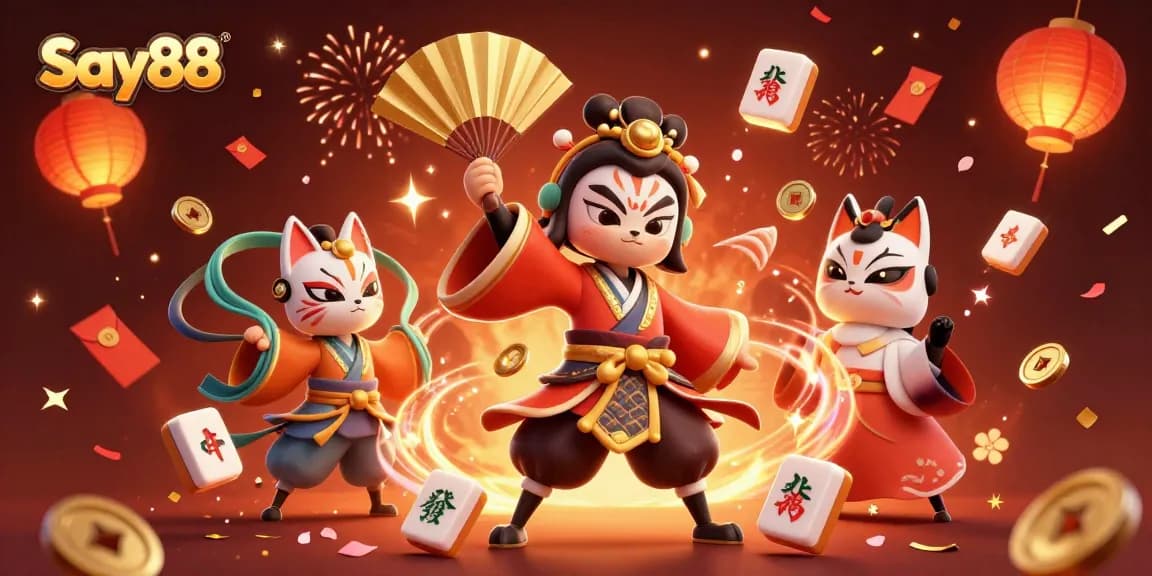 Experience thrilling gaming with Say88's vibrant 3D illustration, showcasing exciting casino elements.
