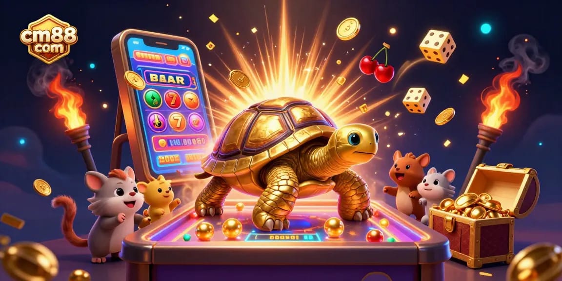 Experience exciting gameplay and jackpots with vibrant visuals at cm88 com's animated casino illustration.