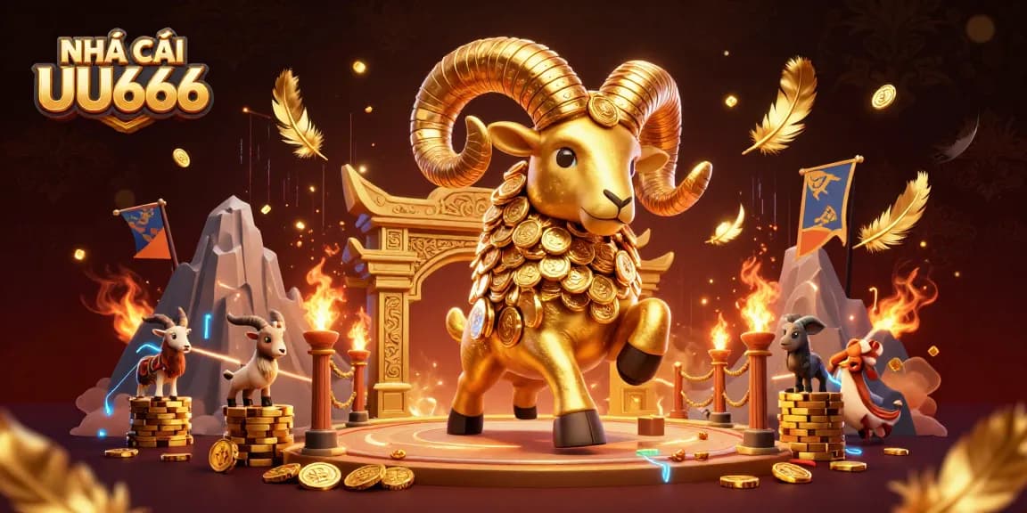 Experience dynamic gameplay at NHÀ CÁI UU666 with vibrant characters charging through a golden gate.