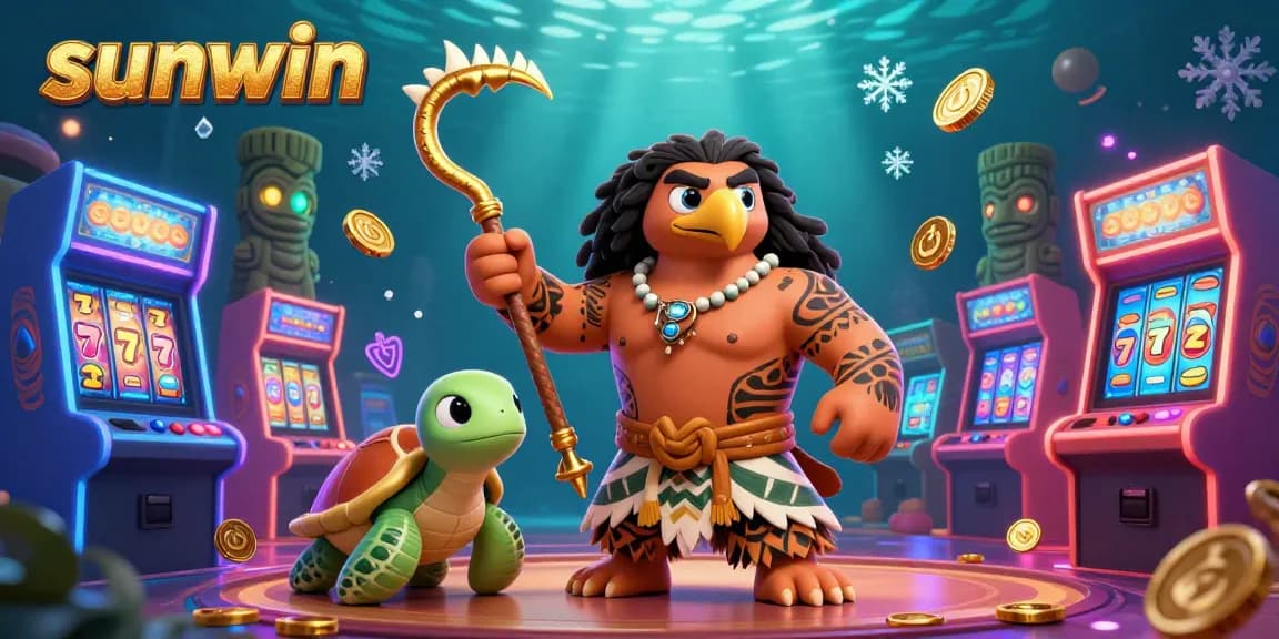 Experience thrilling gambling at sunwin with vibrant 3D characters in a dazzling casino scene.