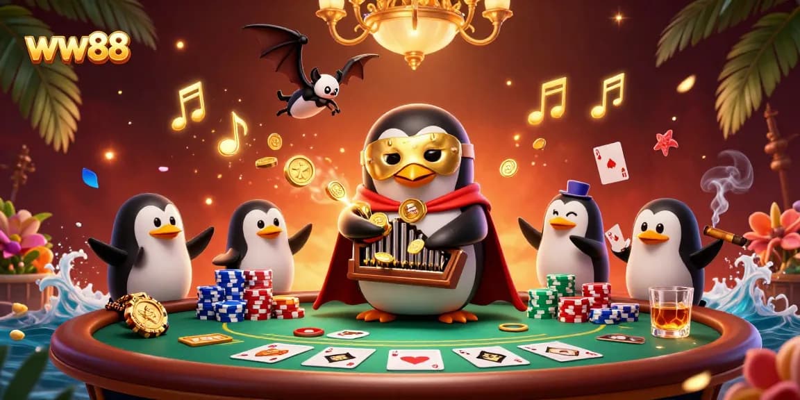 Experience the thrill of winning big at ww88 with a vibrant scene featuring playful casino elements and an engaging atmosphere.