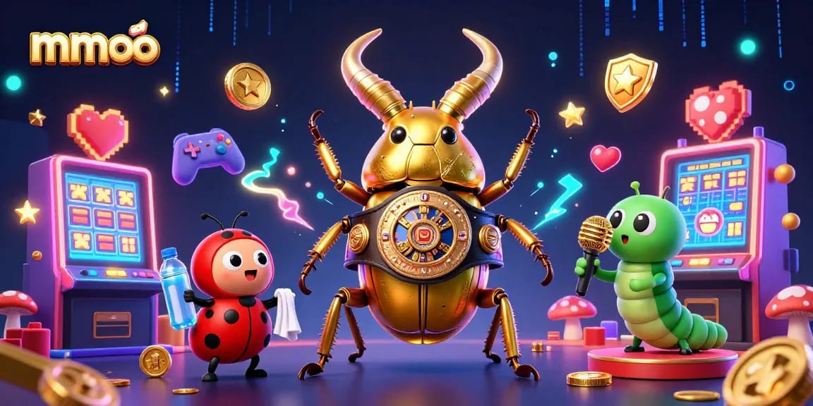 Experience the thrill of mmoo with vibrant casino elements and animated characters in action.