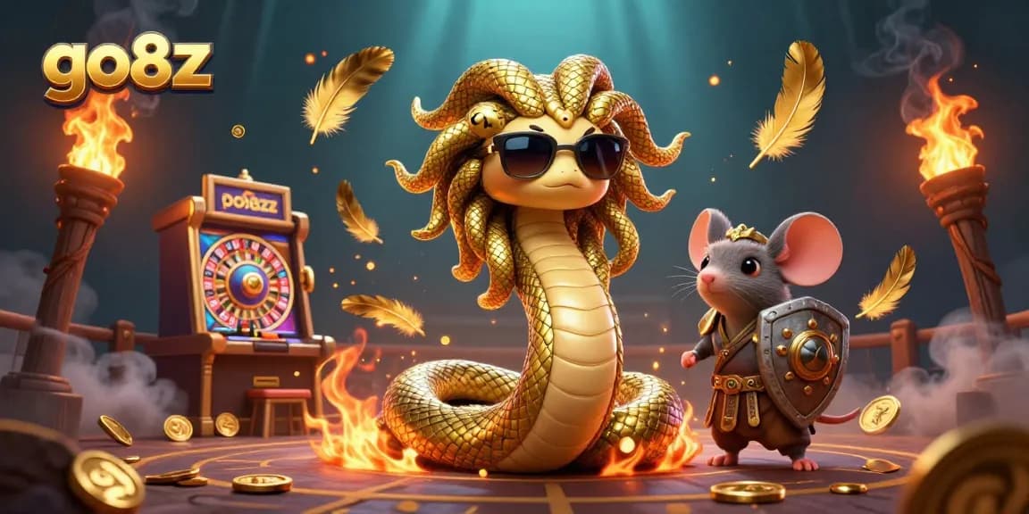 Experience the thrilling action of go8z with Medusa and friends at a vibrant casino.