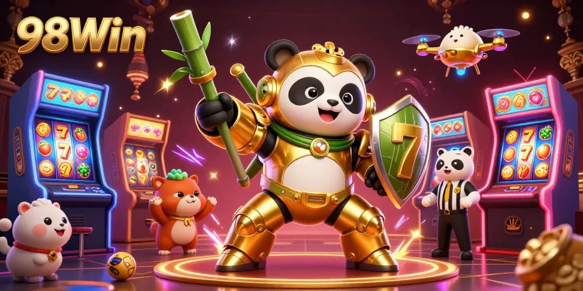 Experience thrilling gaming action at 98Win with vibrant slots and dynamic casino elements.