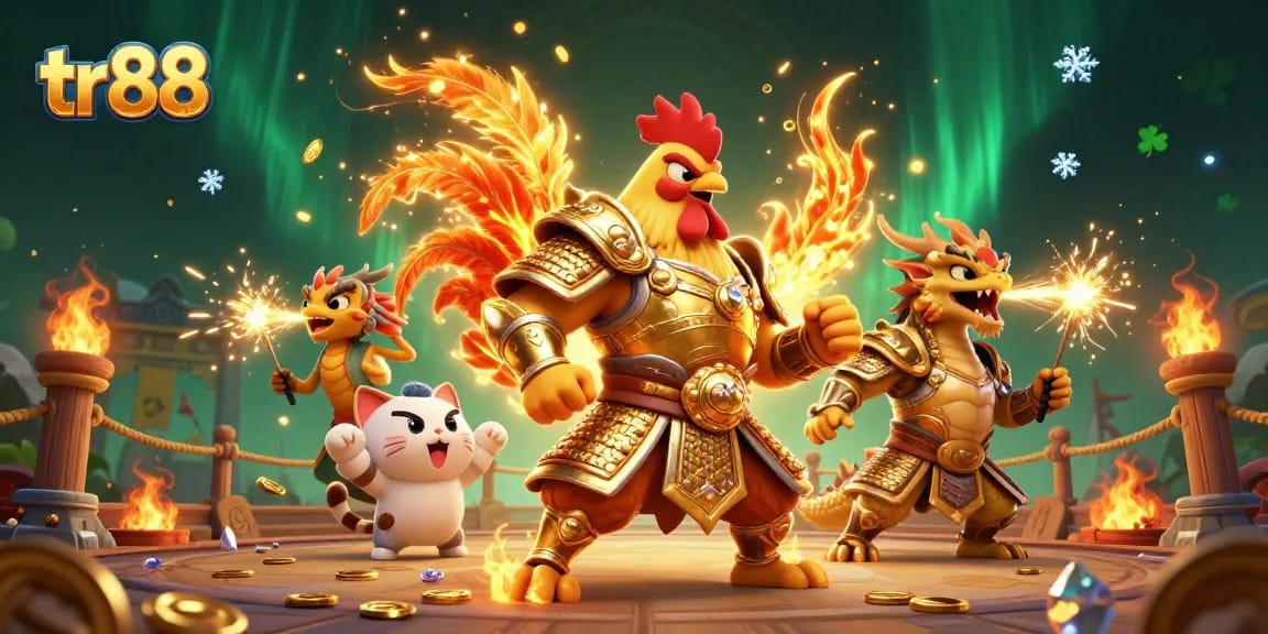 Engage in thrilling battles at tr88’s immersive cockfighting arena featuring majestic creatures.