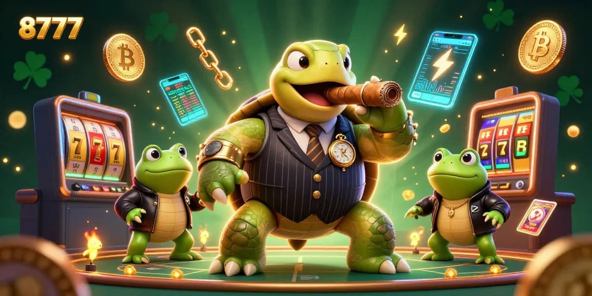 Join the excitement at 8777 with a thrilling casino scene featuring a snapping turtle in action!