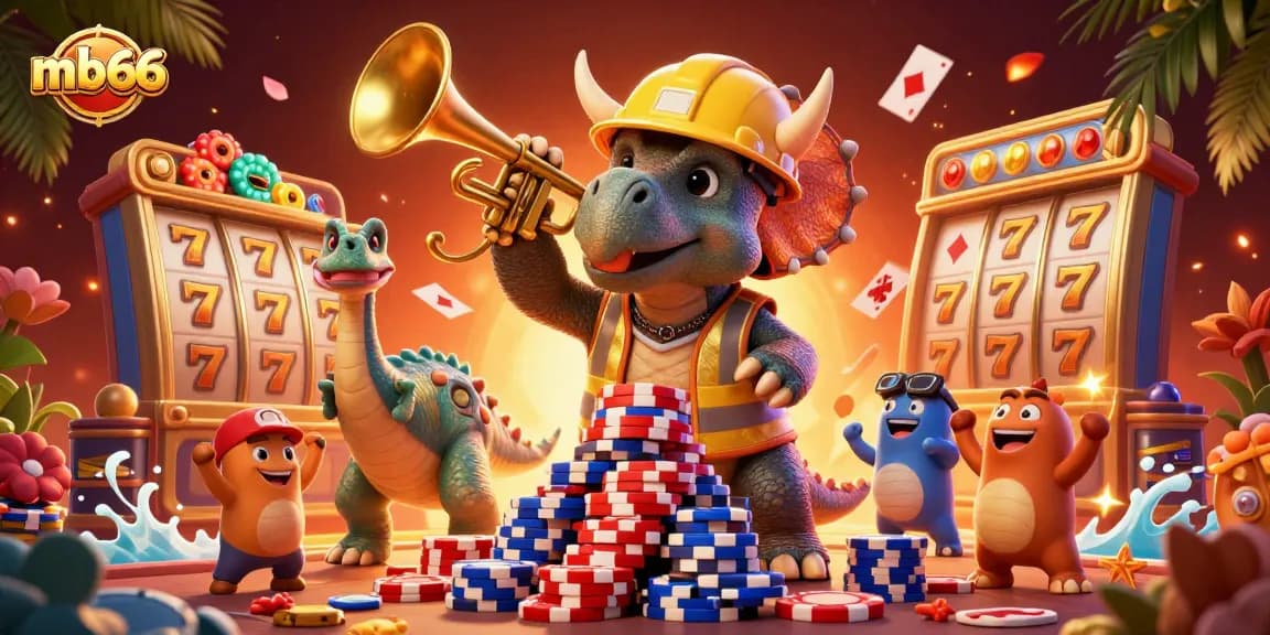 Engage in thrilling gameplay at mb66 with a vibrant casino scene celebrating wins.