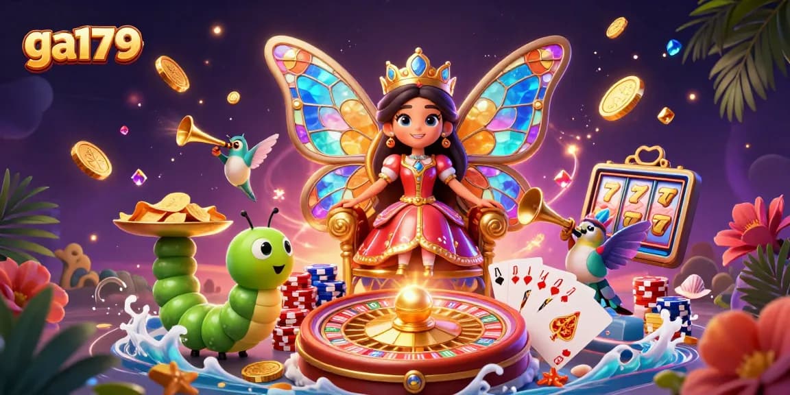 Engage in thrilling gameplay at ga179, featuring vibrant casino illustrations with dynamic elements.