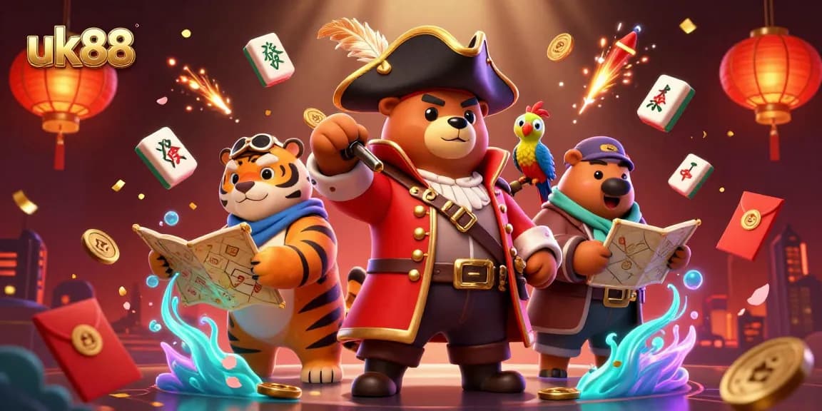 Experience thrilling gameplay with uk88 in a vibrant online casino scene featuring iconic gaming elements.