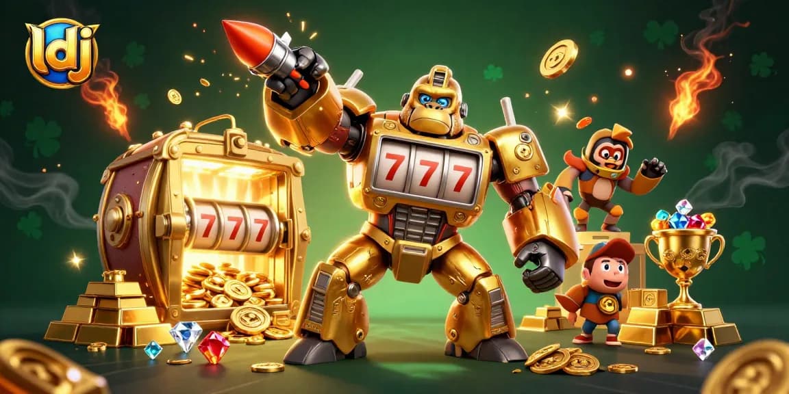 Engage players with ldj's thrilling slot adventures featuring a golden gorilla mech jackpot.