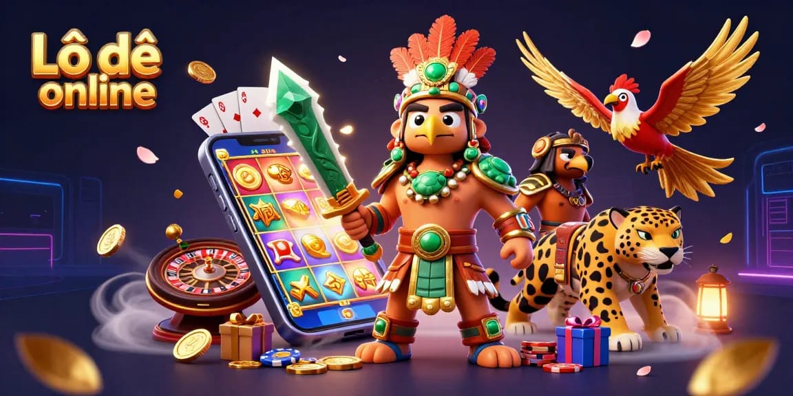 Engage in Lô đề online gaming with vibrant 3D characters and dynamic game elements.