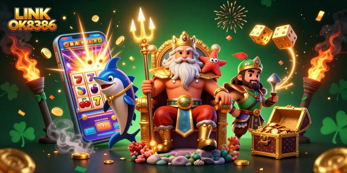 Experience thrilling excitement with LINK OK8386 as Neptune reigns over a vibrant casino scene