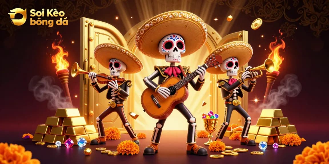 Soi Kèo bóng đá features a vibrant mariachi band celebrating a big win with stunning jewels and gold.