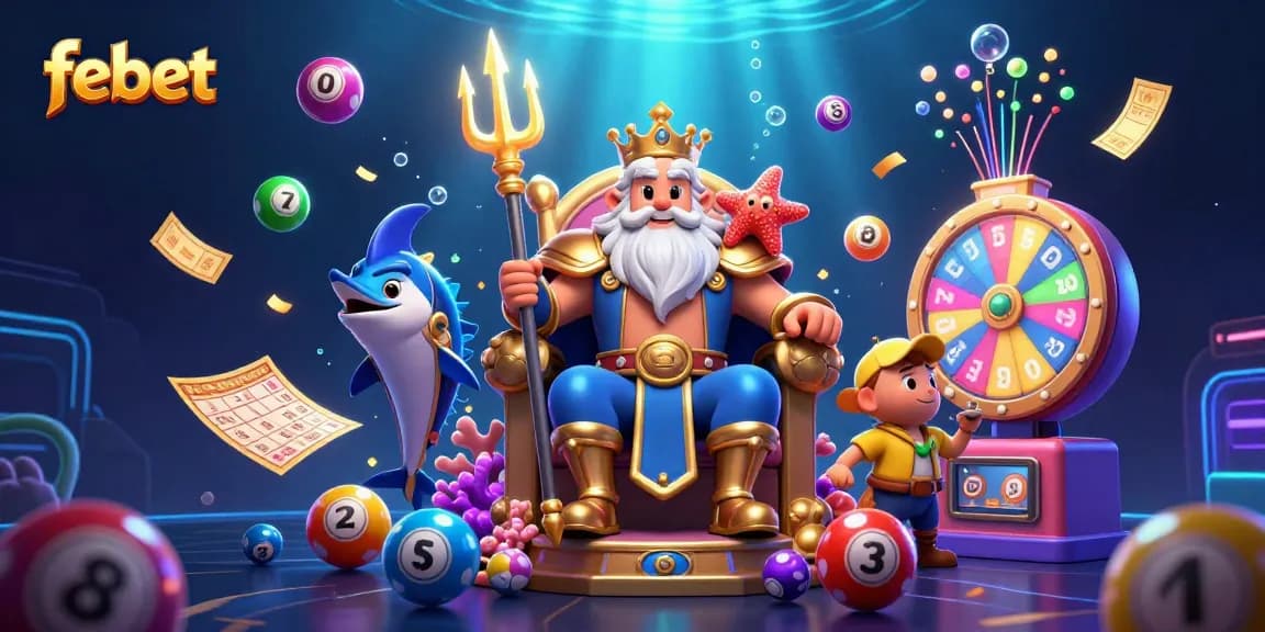 Experience the thrill of gaming with febet's vibrant lottery elements, colorful balls, and excitement.