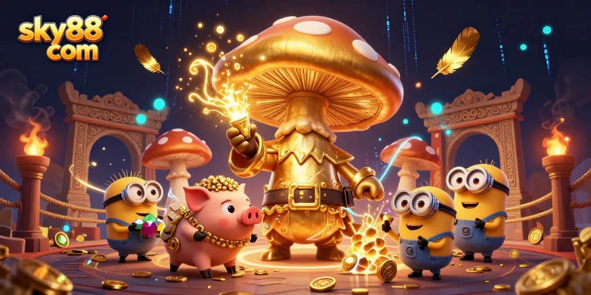 Experience thrilling wins at sky88 com with imaginative casino-themed illustration showcasing fortune and magic.
