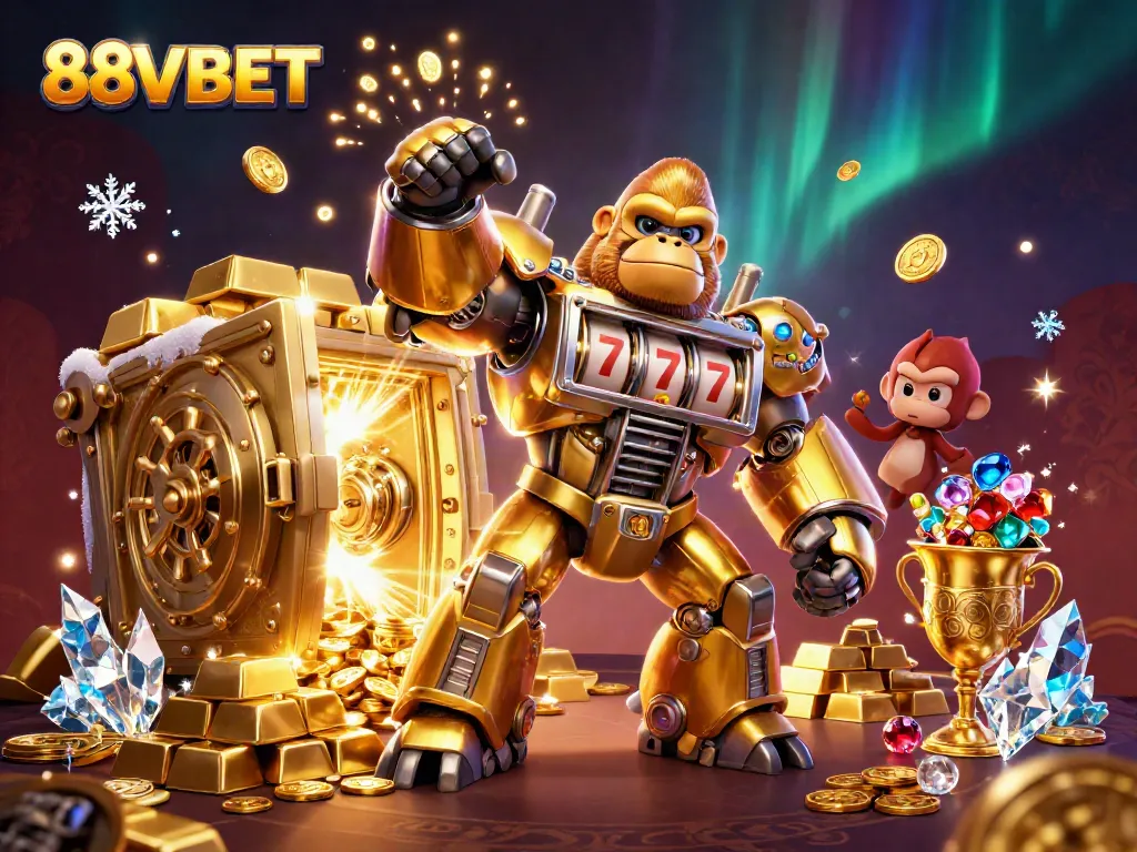 Experience thrilling wins with 88VBET's incredible golden gorilla mech smashing through jackpots and treasure!