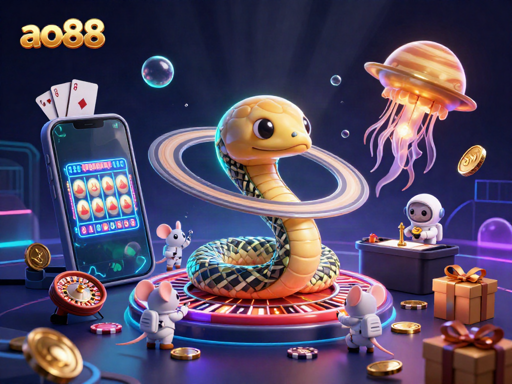Bet with ao88: A colorful and dynamic casino scene featuring playful characters and engaging gaming elements.