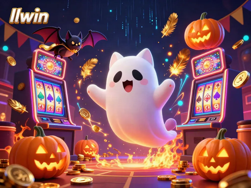 Experience thrilling casino adventures with llwin's ghost cat and bat in a high-energy world.