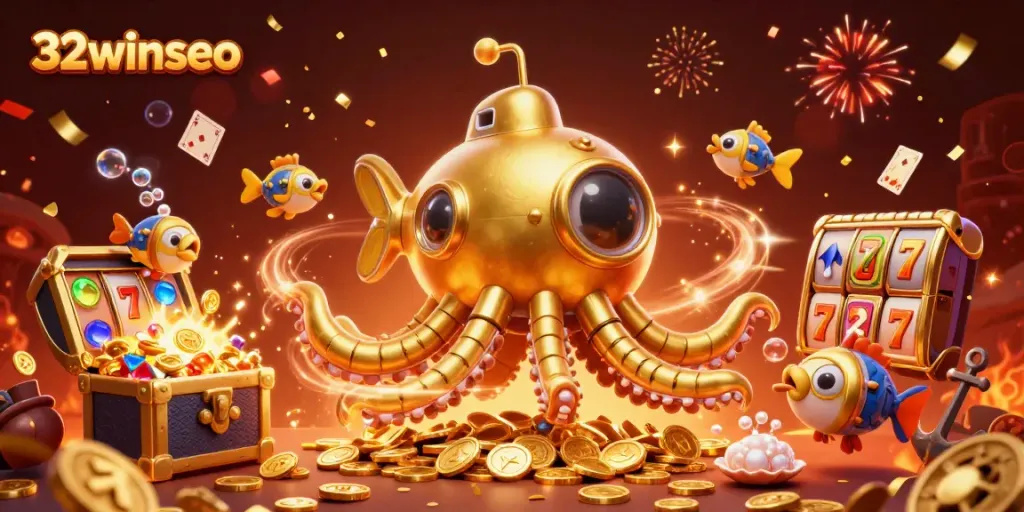 Experience thrilling gameplay at 32winseo with a captivating underwater adventure of slot machines and riches.