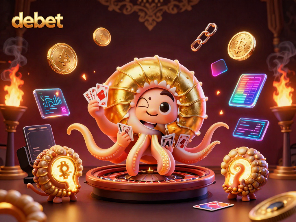 Experience the thrill of debet through a vivid 3D illustration of a nautilus roulette and glowing crypto elements.