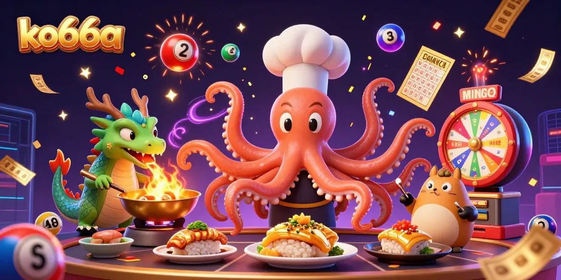 Engage in thrilling games at ko66a with dynamic colorful lottery balls and exciting casino elements.