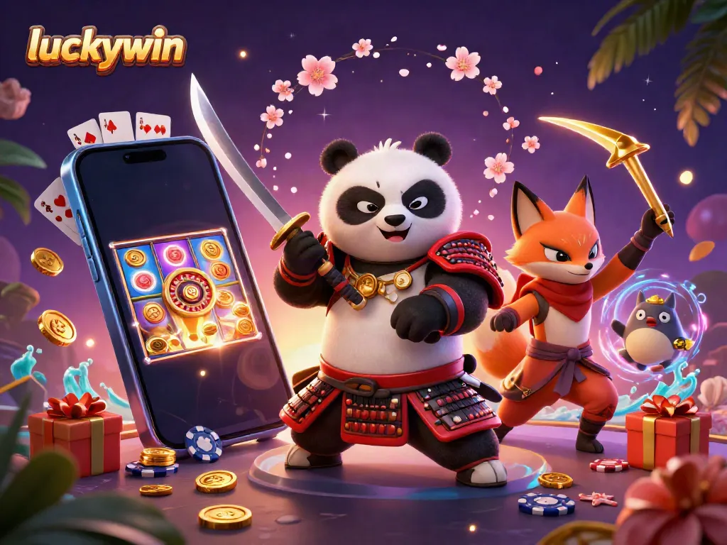 Experience thrilling gameplay and action with luckywin's vibrant casino scene featuring 3D characters and interactive elements.