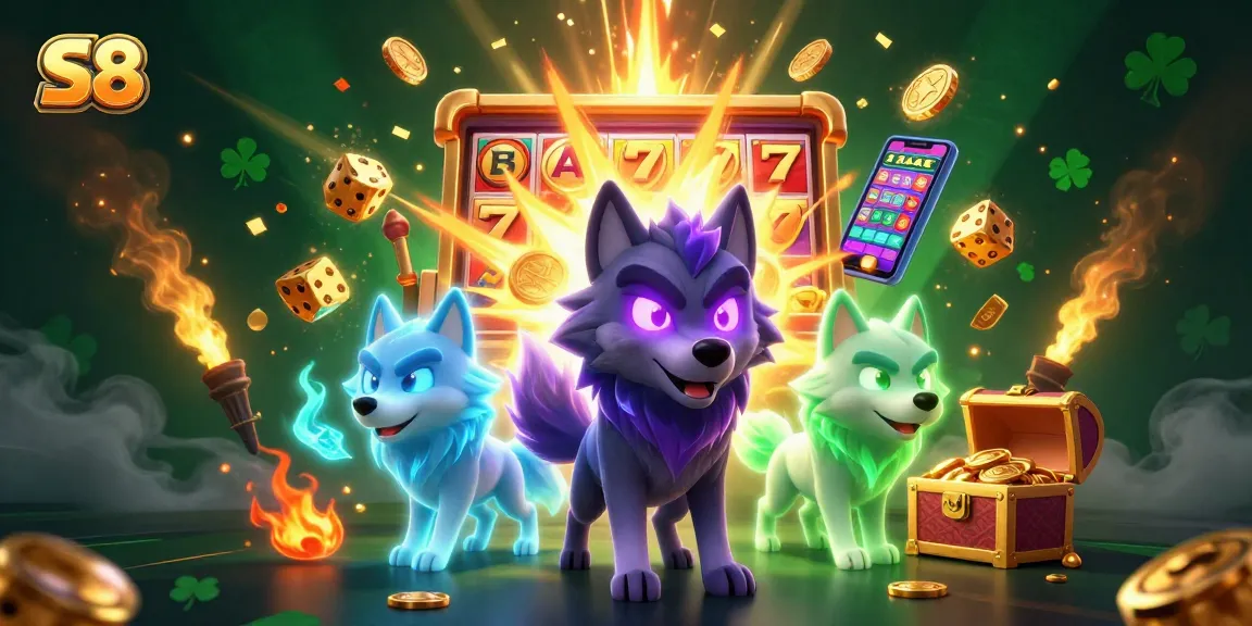 Experience the thrill of S8 with vibrant casino gaming elements and captivating characters.