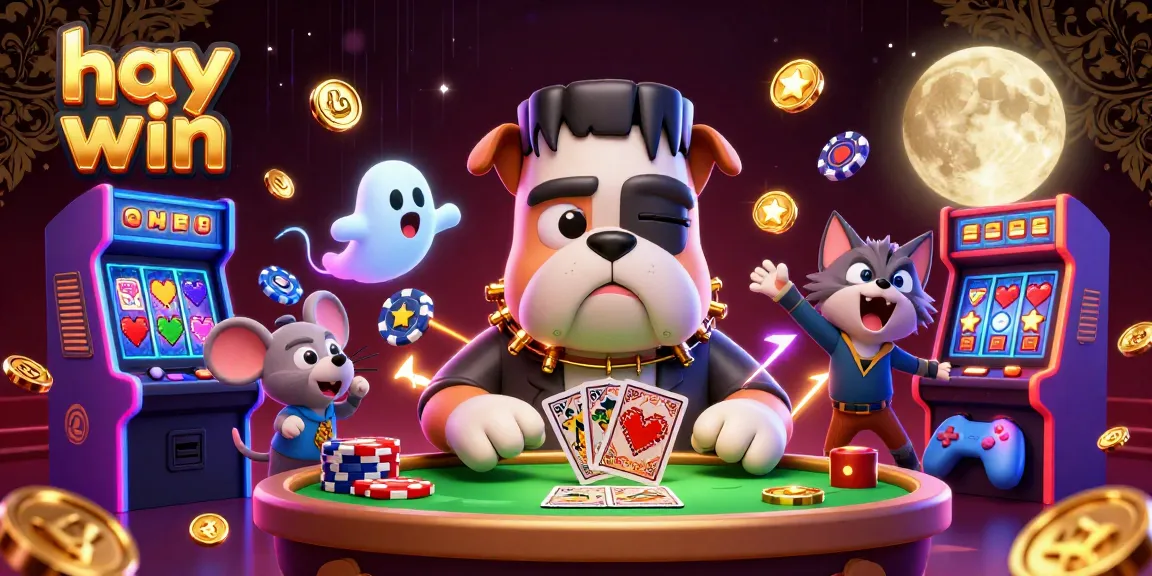 Engage with the hay win online casino scene featuring colorful slots, interactive elements, and playful characters.