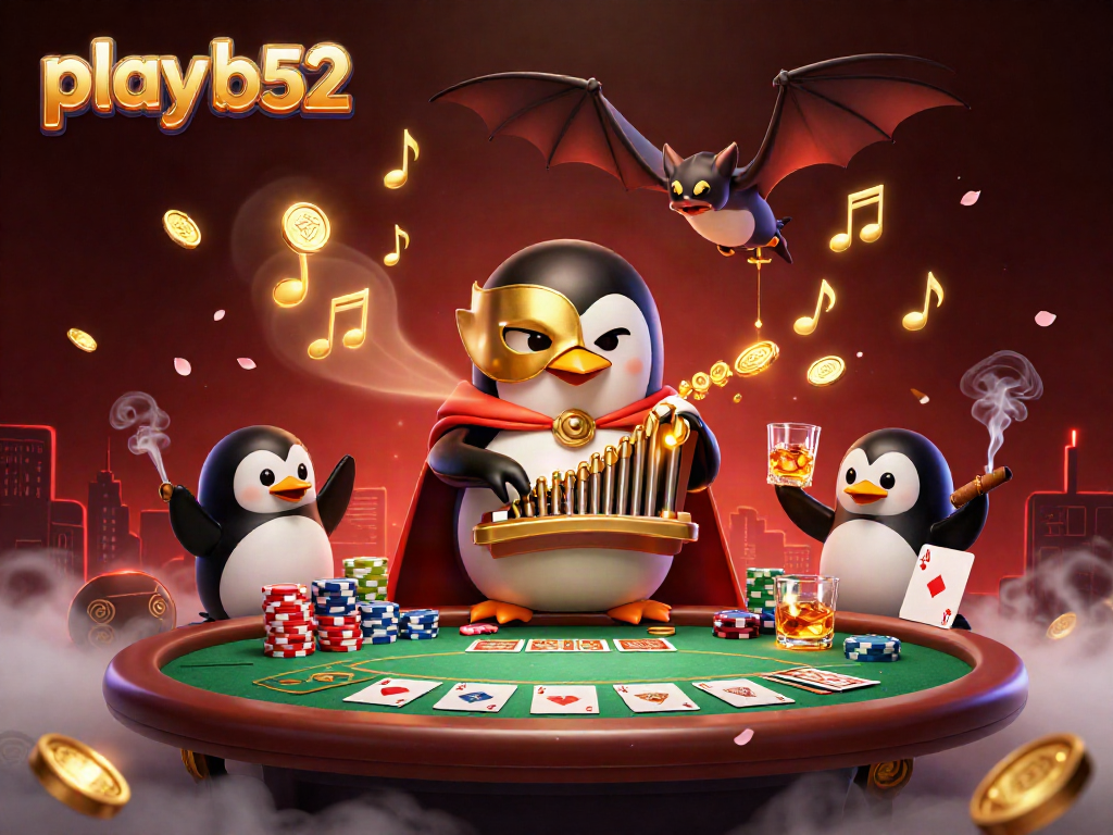 Experience excitement at B52 as the penguin plays powerful tunes that shoot gold coins—play b52!