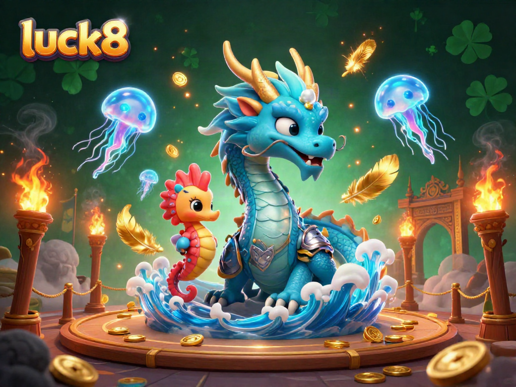 Experience thrilling wins at luck8 with an azure water dragon and thrilling gameplay elements.