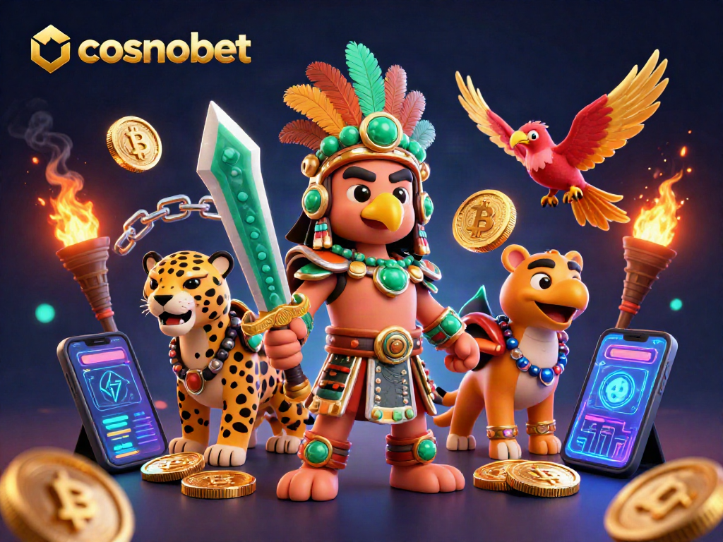 Join cosmobet for thrilling gameplay with Aztec warriors and vibrant crypto elements.