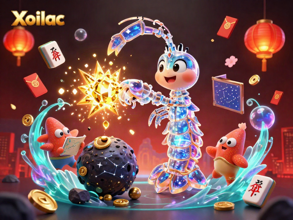 Xoilac showcases vibrant 3D characters combined with gaming elements for an engaging casino experience.
