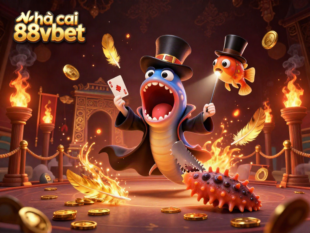 Experience excitement with nhà cái 88vbet in this vibrant 3D casino illustration featuring dynamic characters and magical elements.