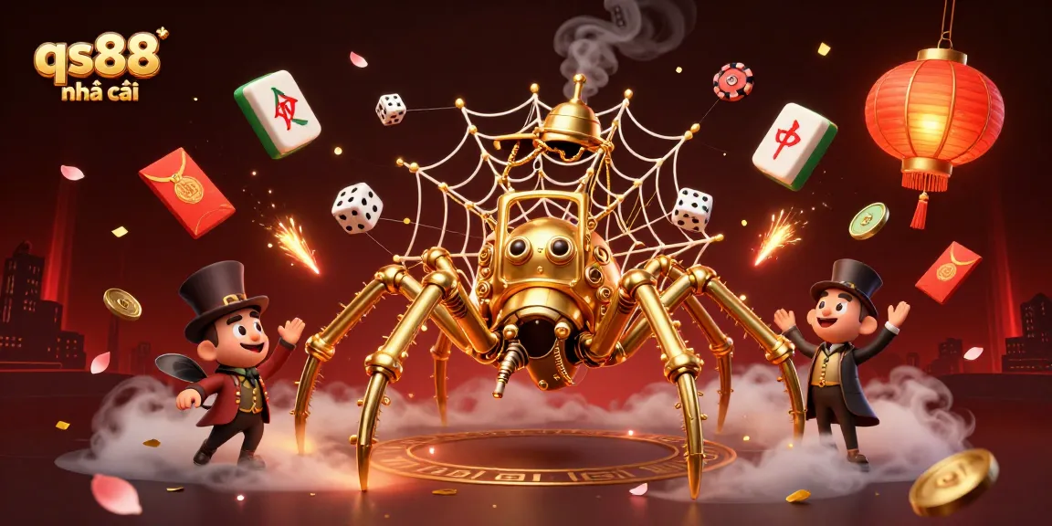 Engage in the immersive world of qs88 nhà cái, featuring a steampunk spider and charming characters.