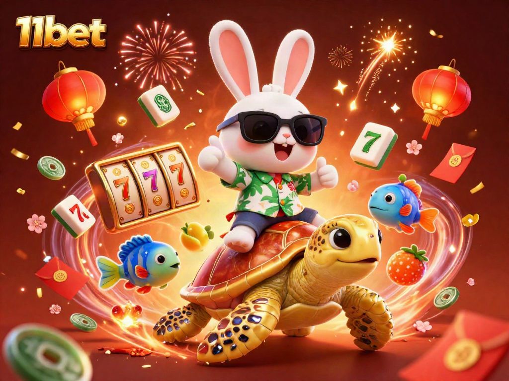 Experience the thrill of 11bet with this vibrant 3D casino illustration showcasing exciting gaming elements.