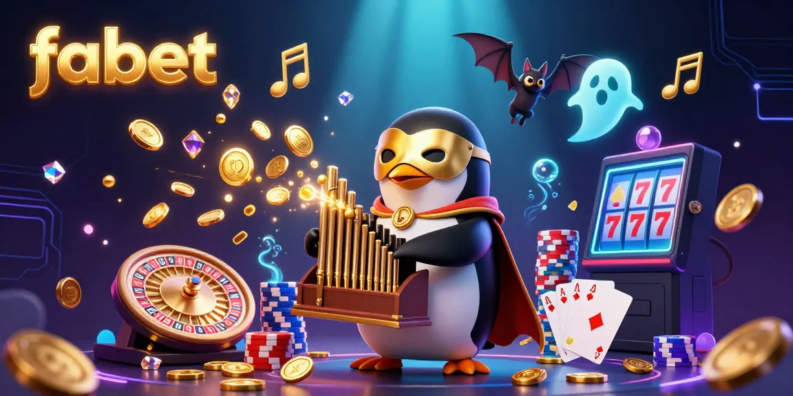 Experience fabet's thrilling action in a vibrant 3D casino scene with flying coins and lively characters.